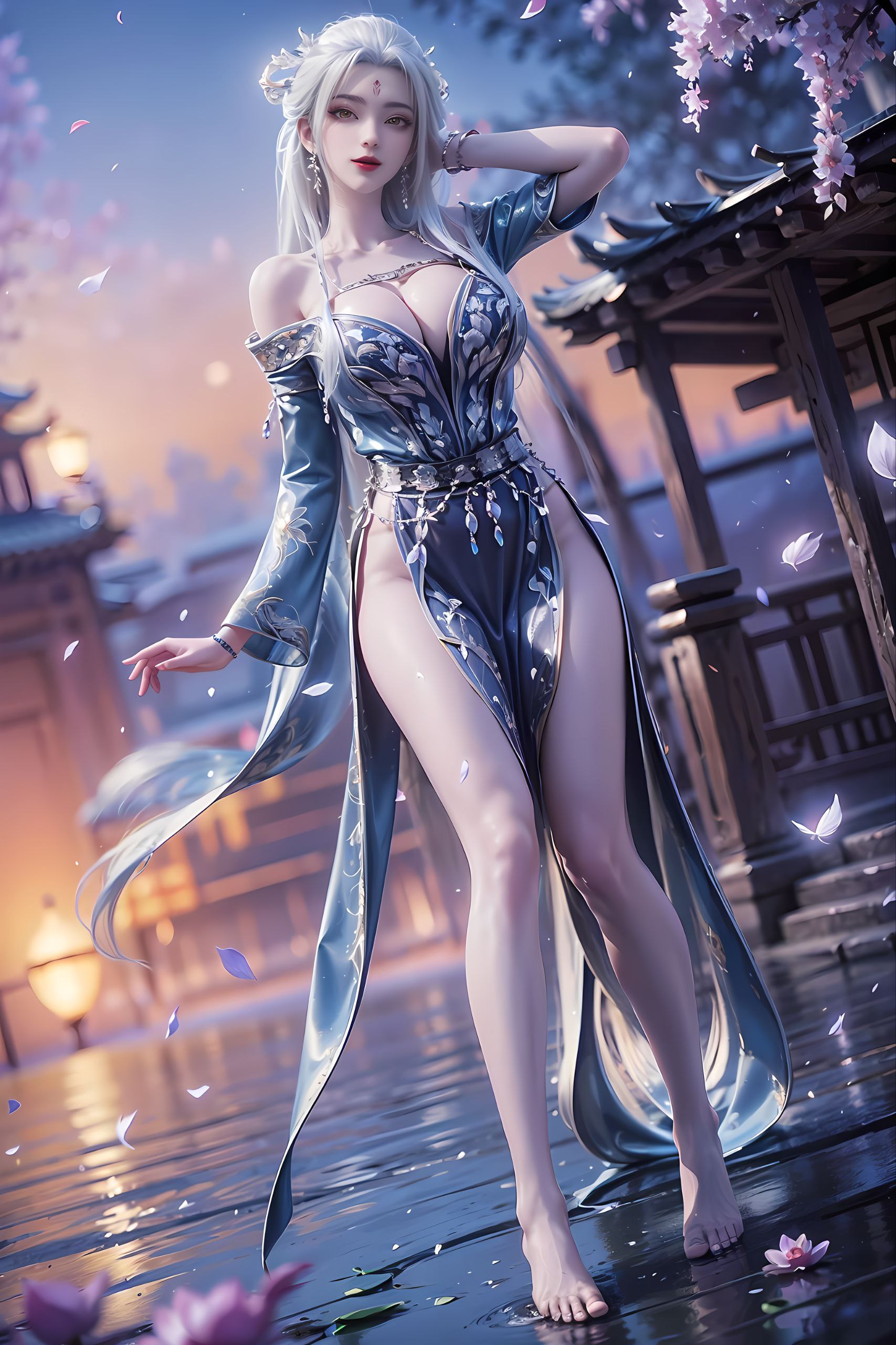 色连衣裙